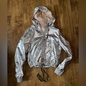 Silver Metallic H&M Hooded Jacket